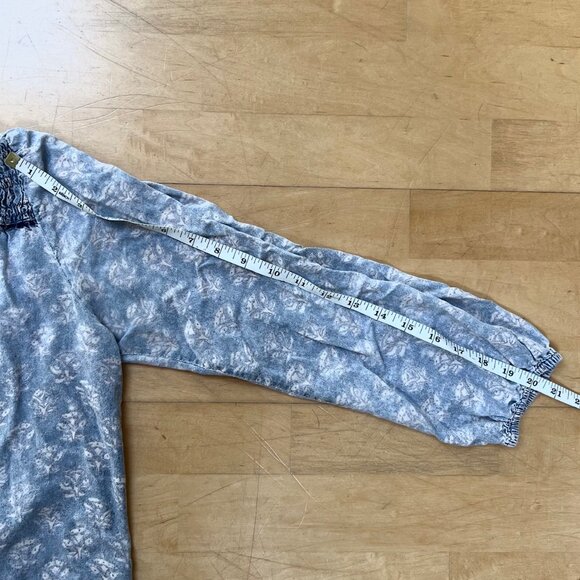 Dylan Los Angeles Blue Peasant Blouse, Size Small - Picture 10 of 11